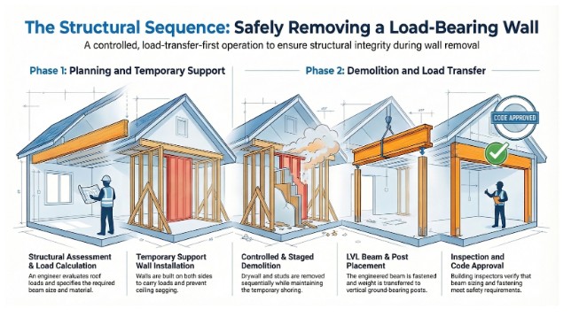 Step-by-Step: How a Load-Bearing Wall Is Removed